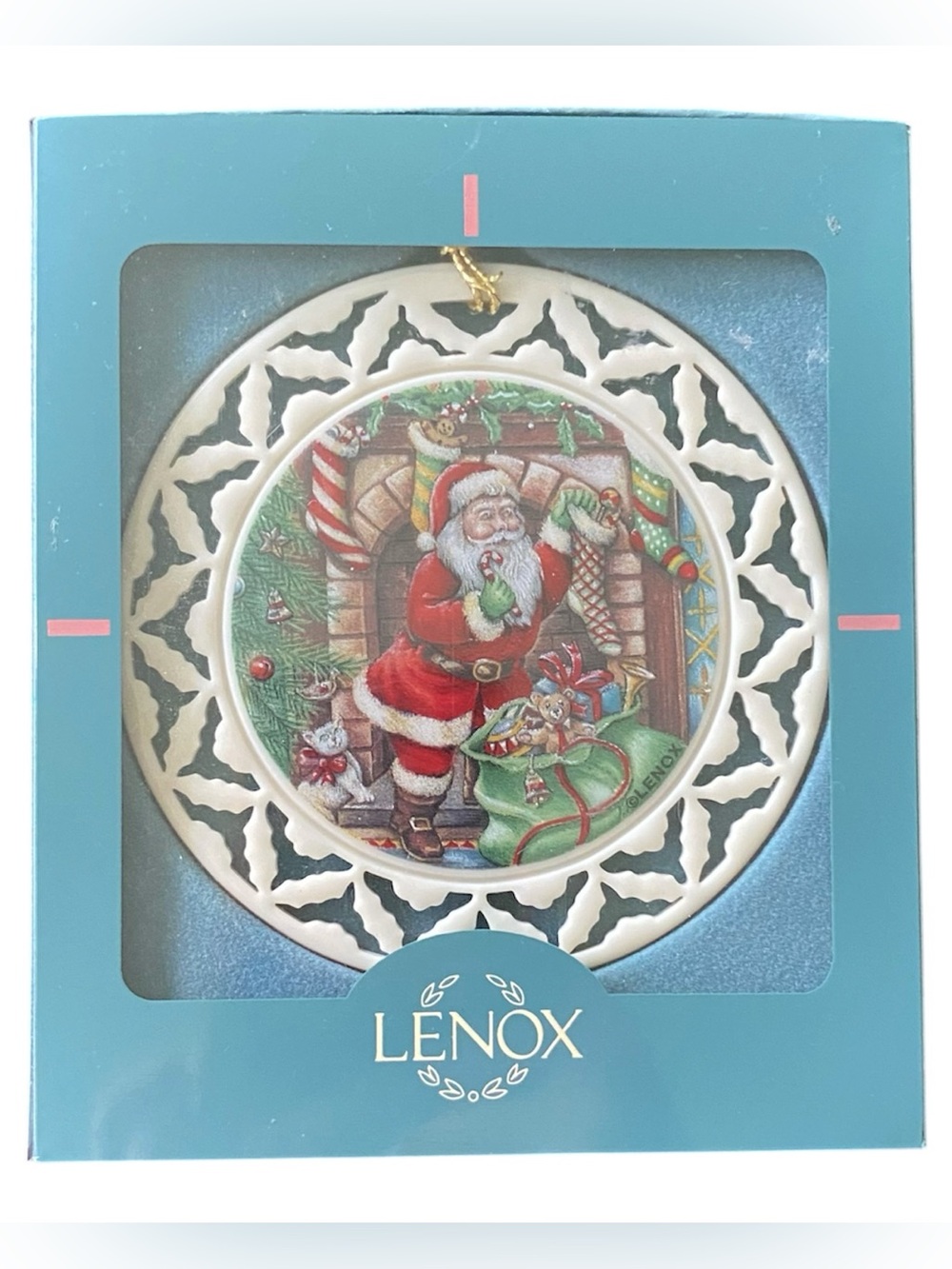 Lenox Night Before Christmas Ornament Santa #5 in Series Dressed All In Fur Vtg